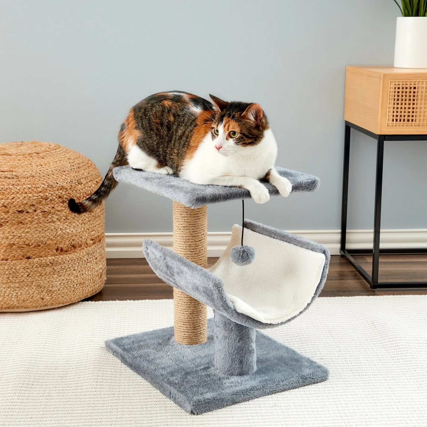 Two By Two The Hazel Sisal Cat Tree, Small, Grey 6 Two By Two The Hazel Sisal Cat Tree, Small, Grey - Image 4