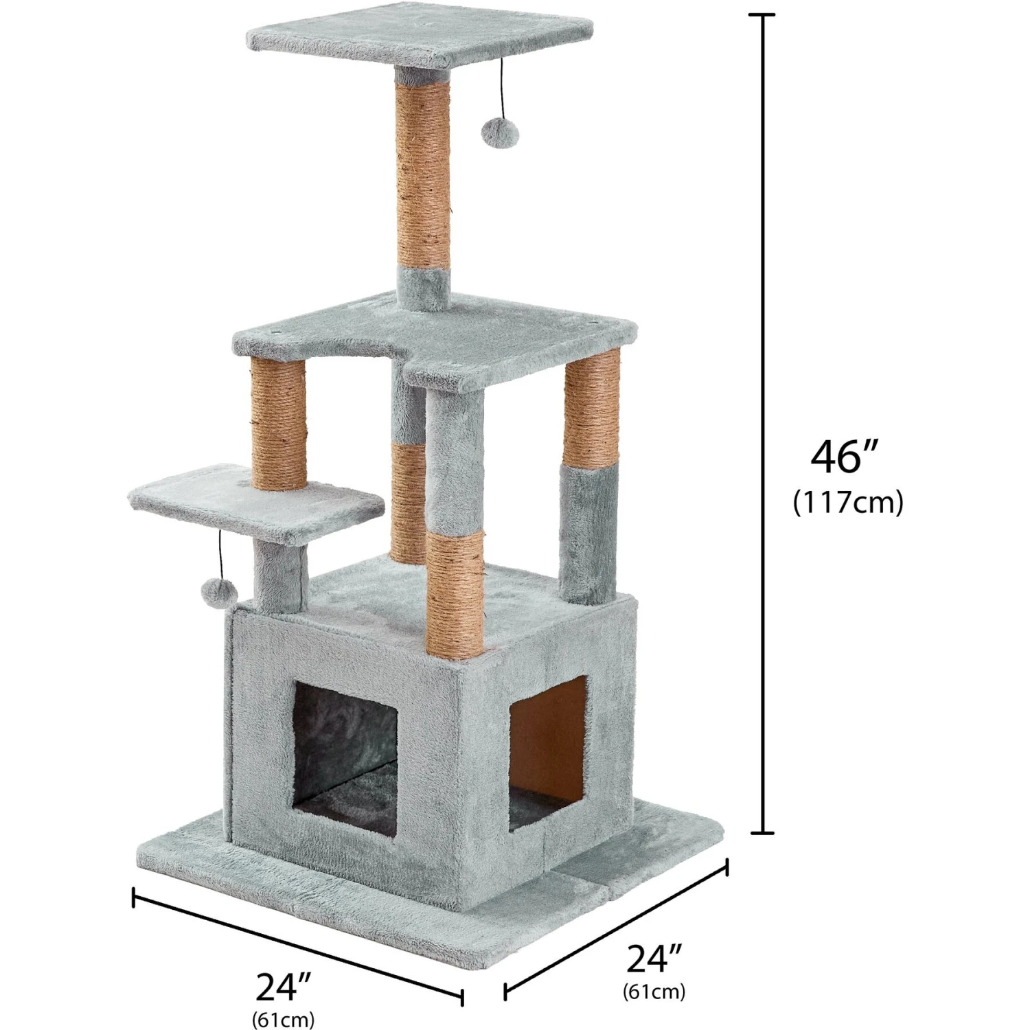 Two By Two The McIntosh Cat Tree, Medium, Grey 4 Two By Two The McIntosh Cat Tree, Medium, Grey - Image 2