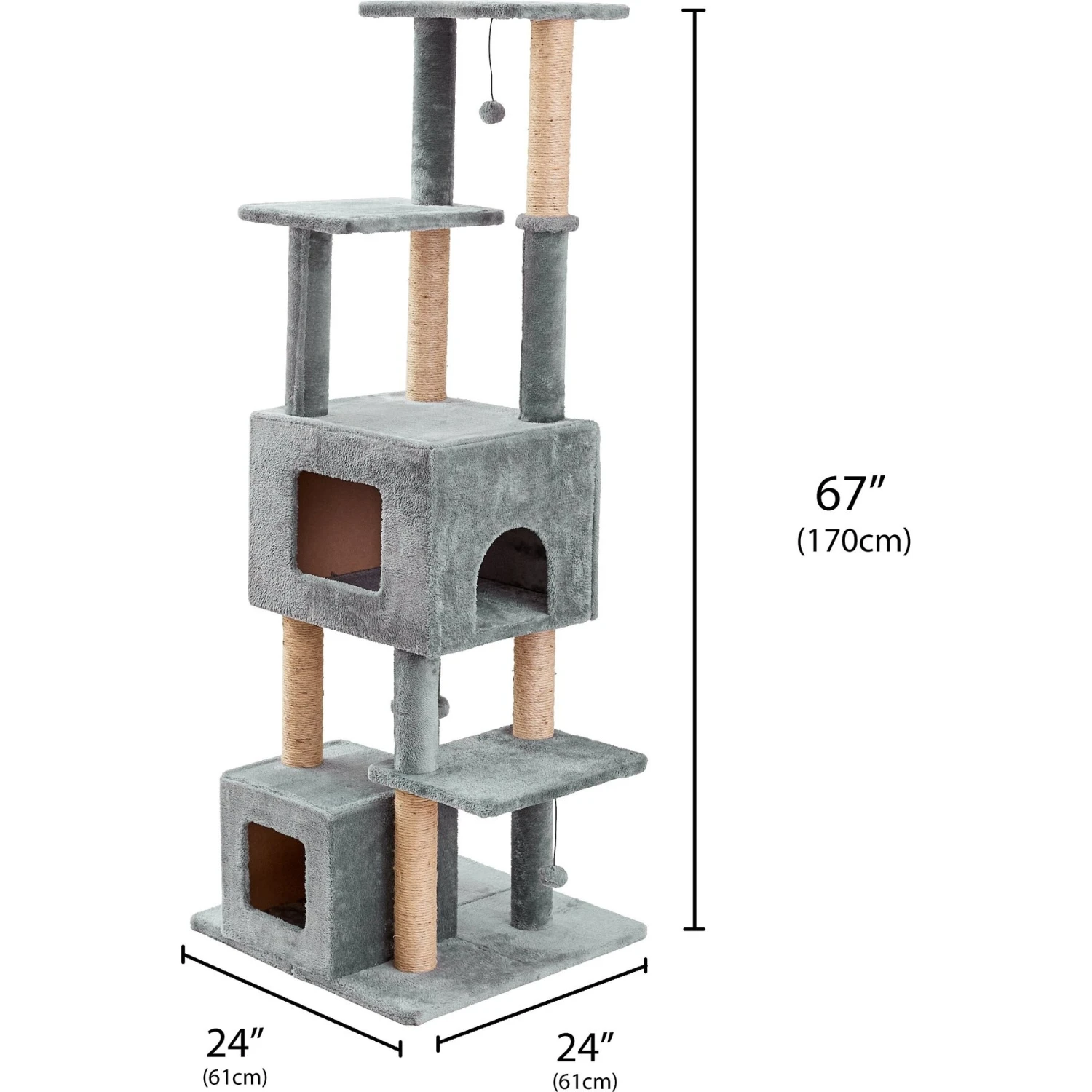 Two By Two The Honeycrisp Cat Tree, Large, Grey 4 Two By Two The Honeycrisp Cat Tree, Large, Grey - Image 2