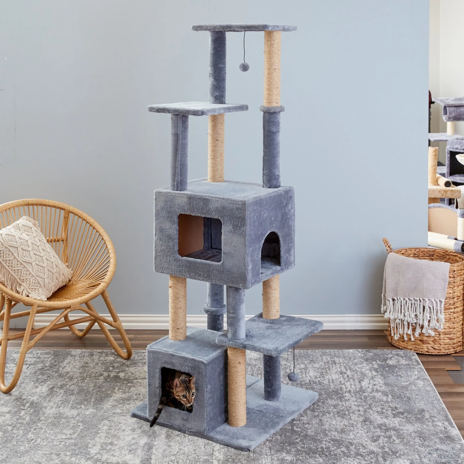 Two By Two The Honeycrisp Cat Tree, Large, Grey 6 Two By Two The Honeycrisp Cat Tree, Large, Grey - Image 4