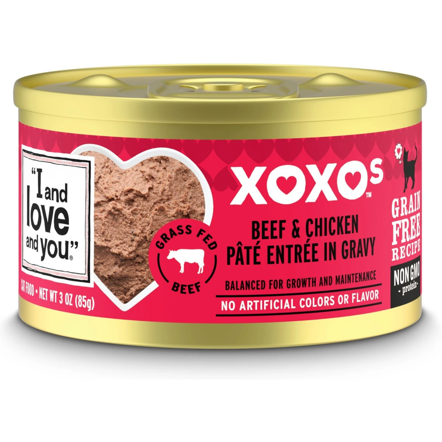 I And Love And You XOXO Beef & Chicken Pate Grain-Free Canned Cat Food, 3-oz Can, Case Of 24 3 I And Love And You XOXO Beef & Chicken Pate Grain-Free Canned Cat Food, 3-oz Can, Case Of 24