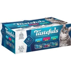 Blue Buffalo Tastefuls Tuna, Chicken, Fish & Shrimp Entrées Variety Pack Flaked Wet Cat Food & Blue Buffalo Wilderness Pate Variety Pack Duck, Chicken & Salmon Grain-Free Cat Canned Food -Almo nature Sales 353336 PT1. AC SS1800 V1639538502