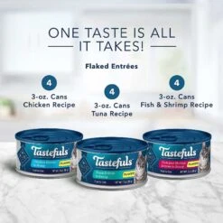 Blue Buffalo Tastefuls Tuna, Chicken, Fish & Shrimp Entrées Variety Pack Flaked Wet Cat Food & Blue Buffalo Wilderness Pate Variety Pack Duck, Chicken & Salmon Grain-Free Cat Canned Food -Almo nature Sales 353336 PT3. AC SS1800 V1639538203