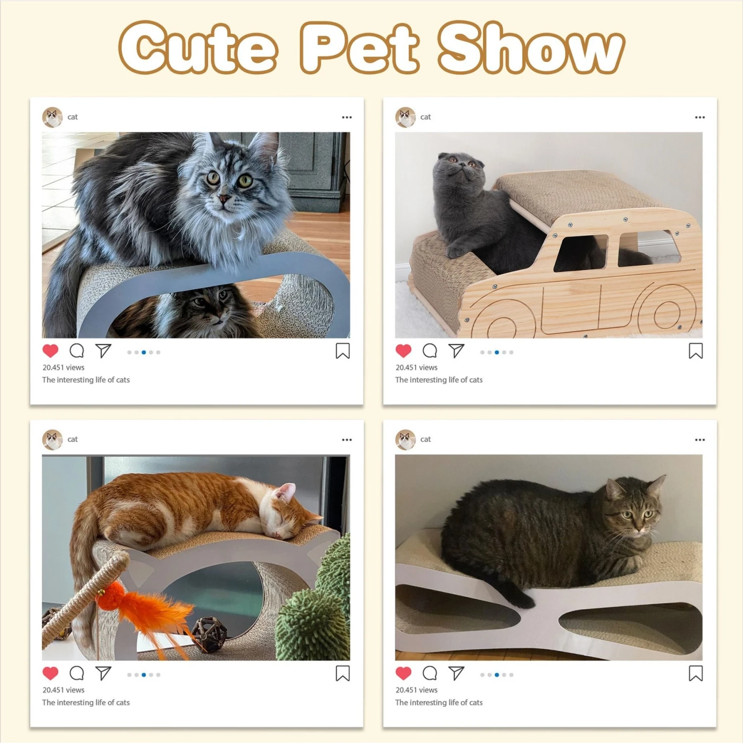 Coziwow By Jaxpety Lounge Cardboard Scratcher Cat Toy With Catnip 11 Coziwow By Jaxpety Lounge Cardboard Scratcher Cat Toy With Catnip - Image 9