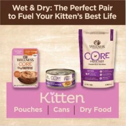 Wellness CORE Tiny Tasters Kitten Chicken Grain-Free Pate Wet Cat Food, 1.75-oz Pouch, Case Of 12 -Almo nature Sales 363903 PT4. AC SS1800 V1695845856