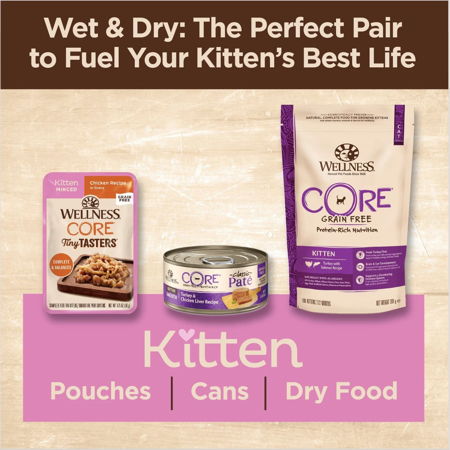 Wellness CORE Tiny Tasters Kitten Chicken Grain-Free Minced Wet Cat Food, 1.75-oz Pouch, Case Of 12 7 Wellness CORE Tiny Tasters Kitten Chicken Grain-Free Minced Wet Cat Food, 1.75-oz Pouch, Case Of 12 - Image 5
