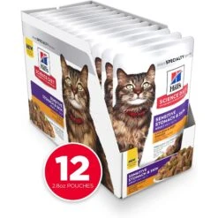 Hill's Science Diet Adult Sensitive Stomach & Sensitive Skin Chicken & Beef Canned Cat Food, 2.8-oz Pouch, Case Of 24 -Almo nature Sales 364089 PT1. AC SS1800 V1643906824