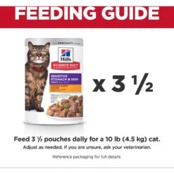 Hill's Science Diet Adult Sensitive Stomach & Sensitive Skin Chicken & Beef Canned Cat Food, 2.8-oz Pouch, Case Of 24 -Almo nature Sales 364089 PT8. AC SS1800 V1643907096