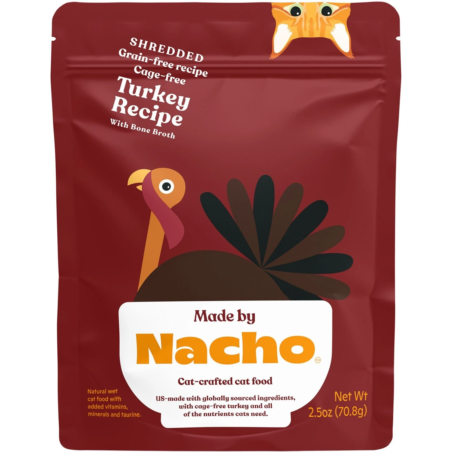Made By Nacho Cage Free Shredded Turkey Recipe With Homestyle Bone Broth Grain-Free Wet Cat Food 3 Made By Nacho Cage Free Shredded Turkey Recipe With Homestyle Bone Broth Grain-Free Wet Cat Food