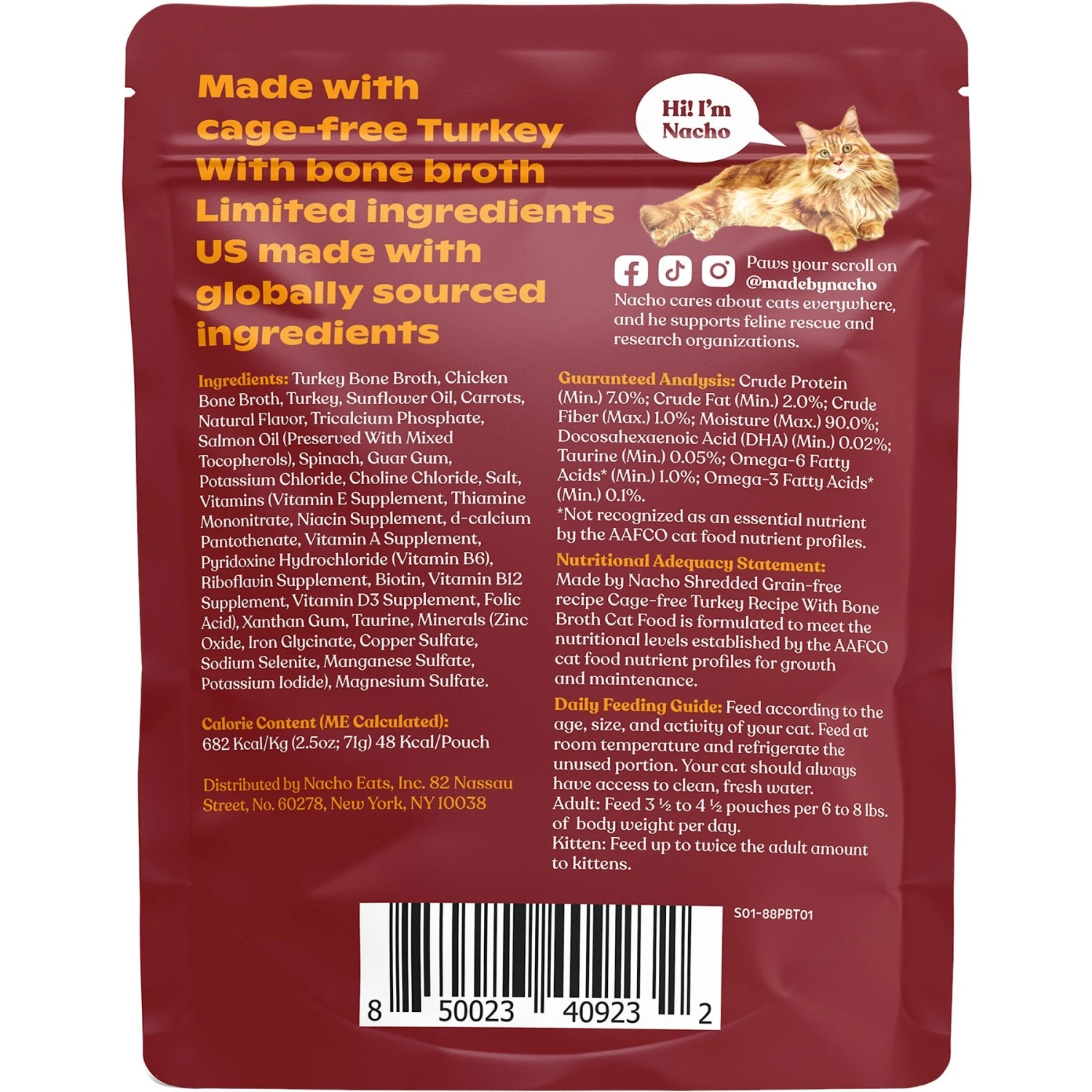 Made By Nacho Cage Free Shredded Turkey Recipe With Homestyle Bone Broth Grain-Free Wet Cat Food 4 Made By Nacho Cage Free Shredded Turkey Recipe With Homestyle Bone Broth Grain-Free Wet Cat Food - Image 2