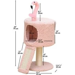 Catry 32-in Flamingo Design With Sisal Scratching Post Cat Tree, Pink -Almo nature Sales 373047 PT2. AC SS1800 V1647010901