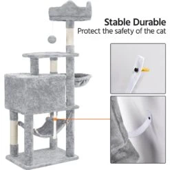 Yaheetech 3-Level Plush Cat Tree, Light Gray, Large -Almo nature Sales 373193 PT8. AC SS1800 V1647475347