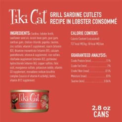 Tiki Cat Grill Sardine Cutlets In Lobster Consomme Grain-Free Canned Cat Food -Almo nature Sales 49110 PT2. AC SS1800 V1703863165