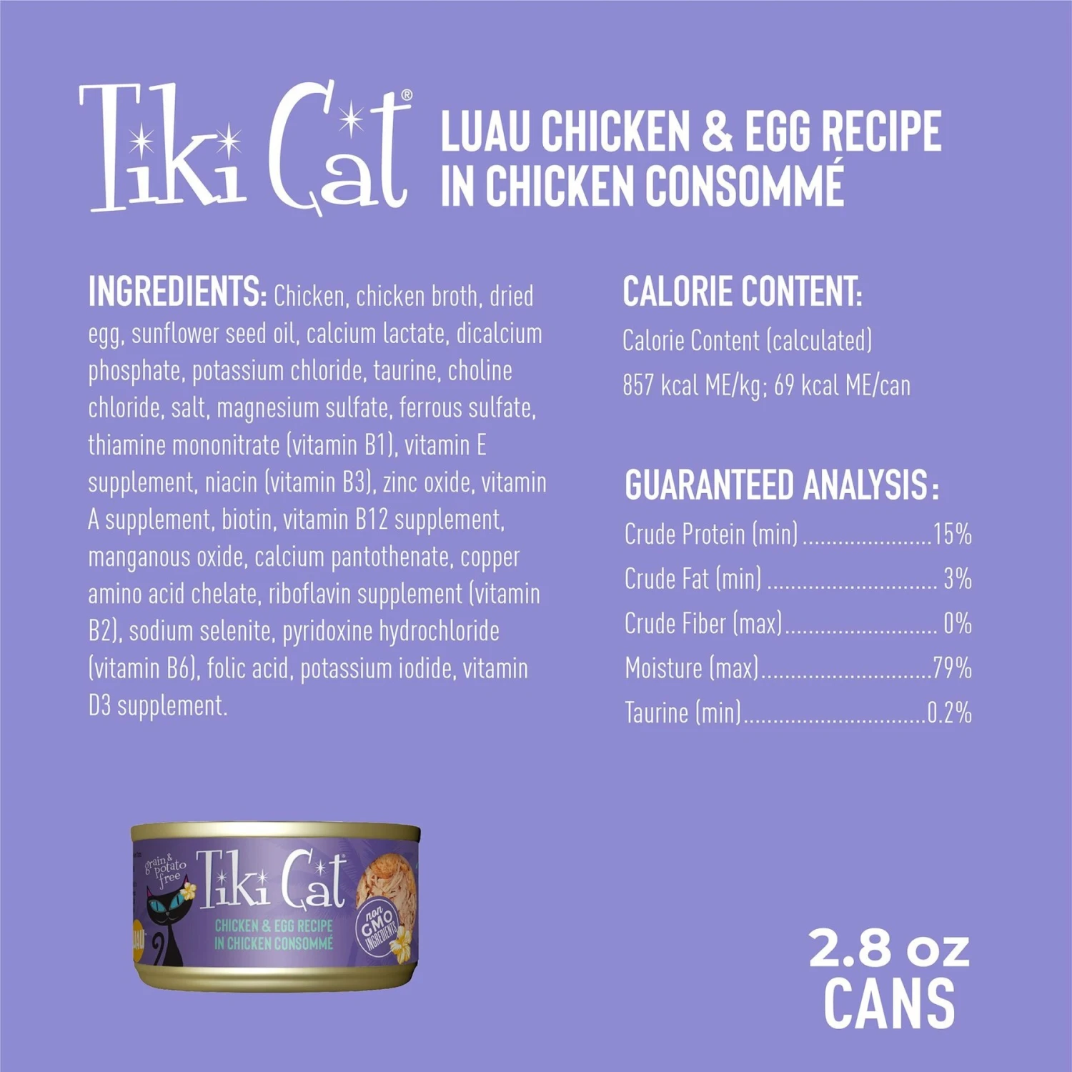 Tiki Cat Luau Chicken With Egg In Chicken Consomme Grain-Free Canned Cat Food 5 Tiki Cat Luau Chicken With Egg In Chicken Consomme Grain-Free Canned Cat Food - Image 3