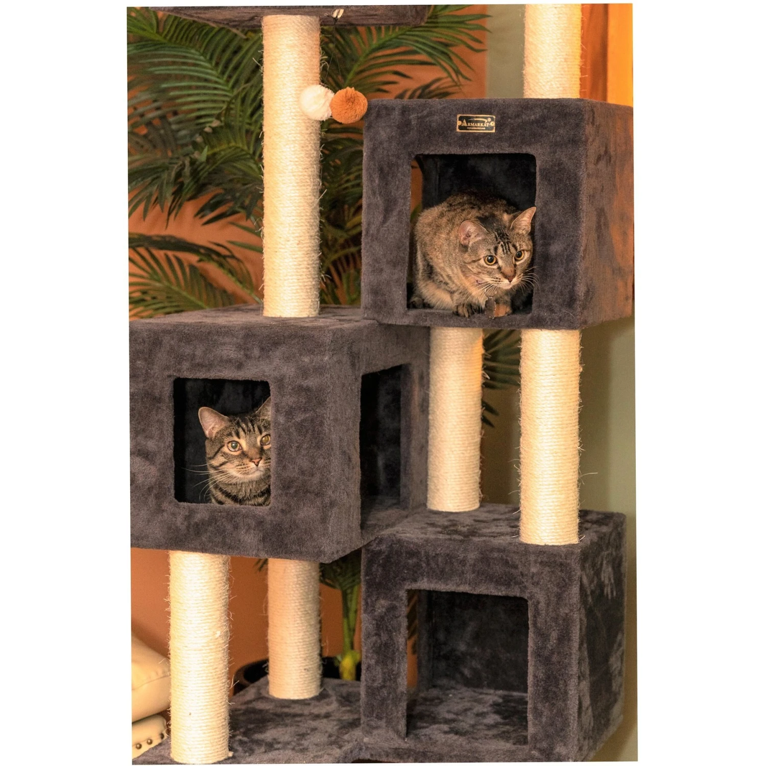 Armarkat Real Wood Giant Cat Tower, Dark Gray, 80-in 7 Armarkat Real Wood Giant Cat Tower, Dark Gray, 80-in - Image 5