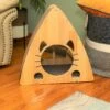 Armarkat Real Wood Triangular Cat Condo, Natural Beige, 22-in -Almo nature Sales 515614 MAIN. AC SS1800 V1649352090