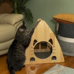 Armarkat Real Wood Triangular Cat Condo, Natural Beige, 22-in -Almo nature Sales 515614 PT4. AC SS1800 V1649351687