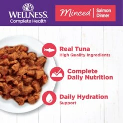 Wellness Complete Health Natural Minced Salmon Dinner Grain-Free Canned Cat Food -Almo nature Sales 52112 PT2. AC SS1800 V1666651078