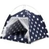 Lovely Caves Stars Dog & Cat Tent, Blue, Medium
