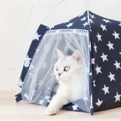 Lovely Caves Stars Dog & Cat Tent, Blue, Medium -Almo nature Sales 525758 PT2. AC SS1800 V1659028194