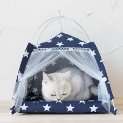 Lovely Caves Stars Dog & Cat Tent, Blue, Medium -Almo nature Sales 525758 PT3. AC SS1800 V1658192713