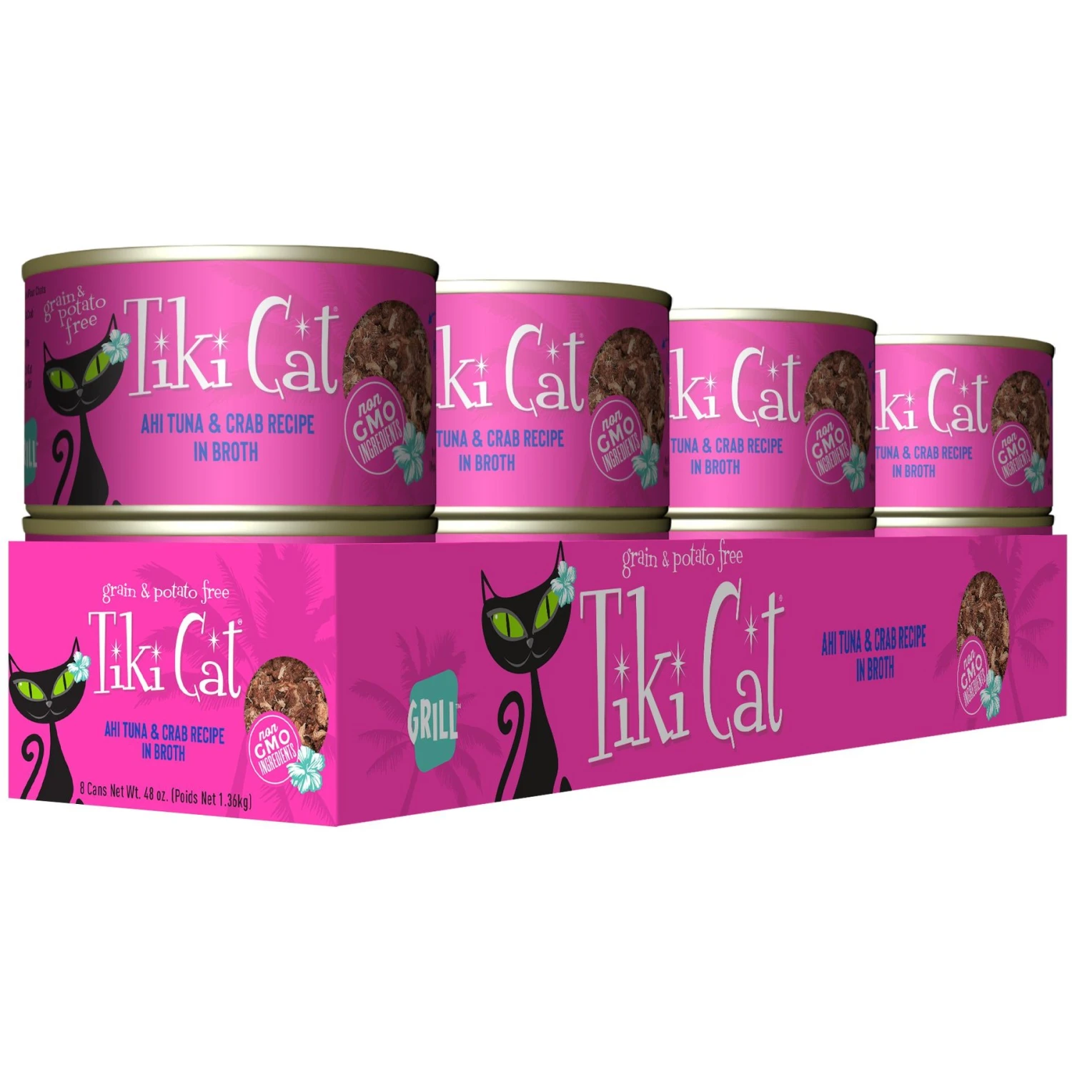 Tiki Cat Grill Ahi Tuna With Crab In Tuna Broth Grain-Free Canned Cat Food 4 Tiki Cat Grill Ahi Tuna With Crab In Tuna Broth Grain-Free Canned Cat Food - Image 2