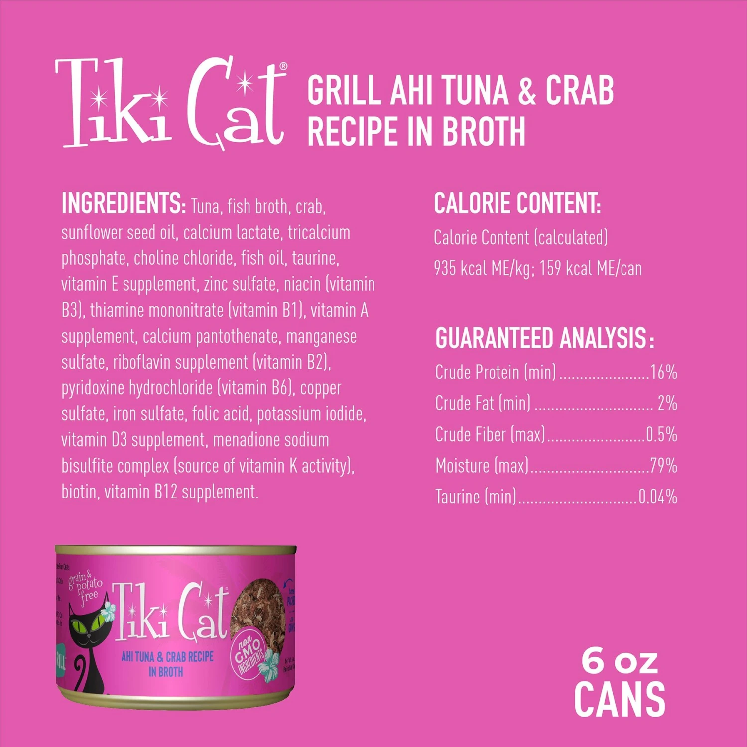 Tiki Cat Grill Ahi Tuna With Crab In Tuna Broth Grain-Free Canned Cat Food 5 Tiki Cat Grill Ahi Tuna With Crab In Tuna Broth Grain-Free Canned Cat Food - Image 3