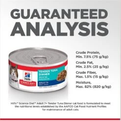 Hill's Science Diet Adult 7+ Tender Tuna Dinner Canned Cat Food -Almo nature Sales 52769 PT6. AC SS1800 V1598151675