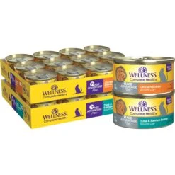 Wellness Complete Health Age Advantage Grain-Free Variety Pack Wet Cat Food, 3-oz Can, Case Of 24