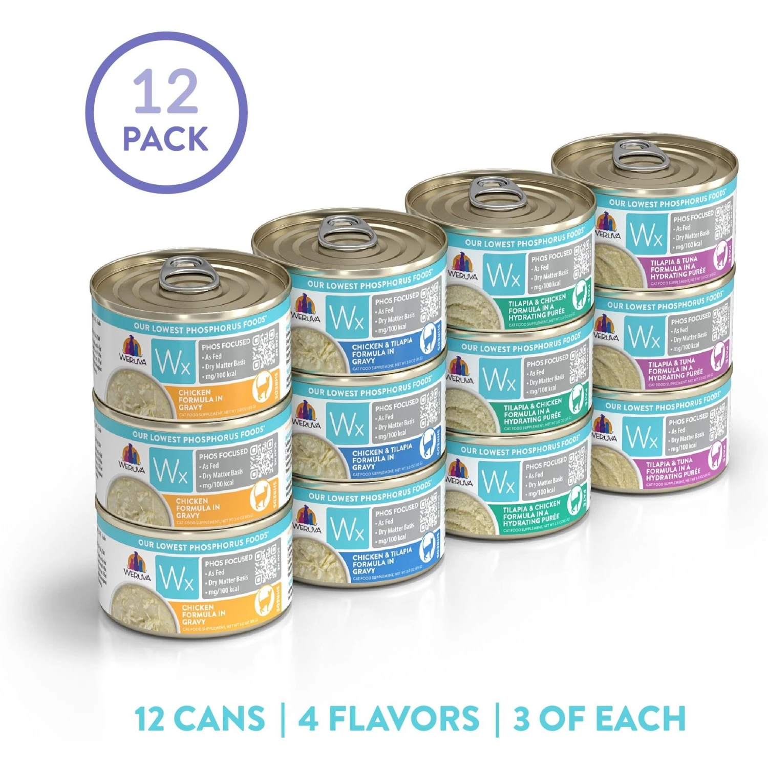 Weruva Wx Phos Focused Pate & Gravy Variety Pack Grain-Free Wet Cat Food, 3-oz Can, Case Of 12 4 Weruva Wx Phos Focused Pate & Gravy Variety Pack Grain-Free Wet Cat Food, 3-oz Can, Case Of 12 - Image 2