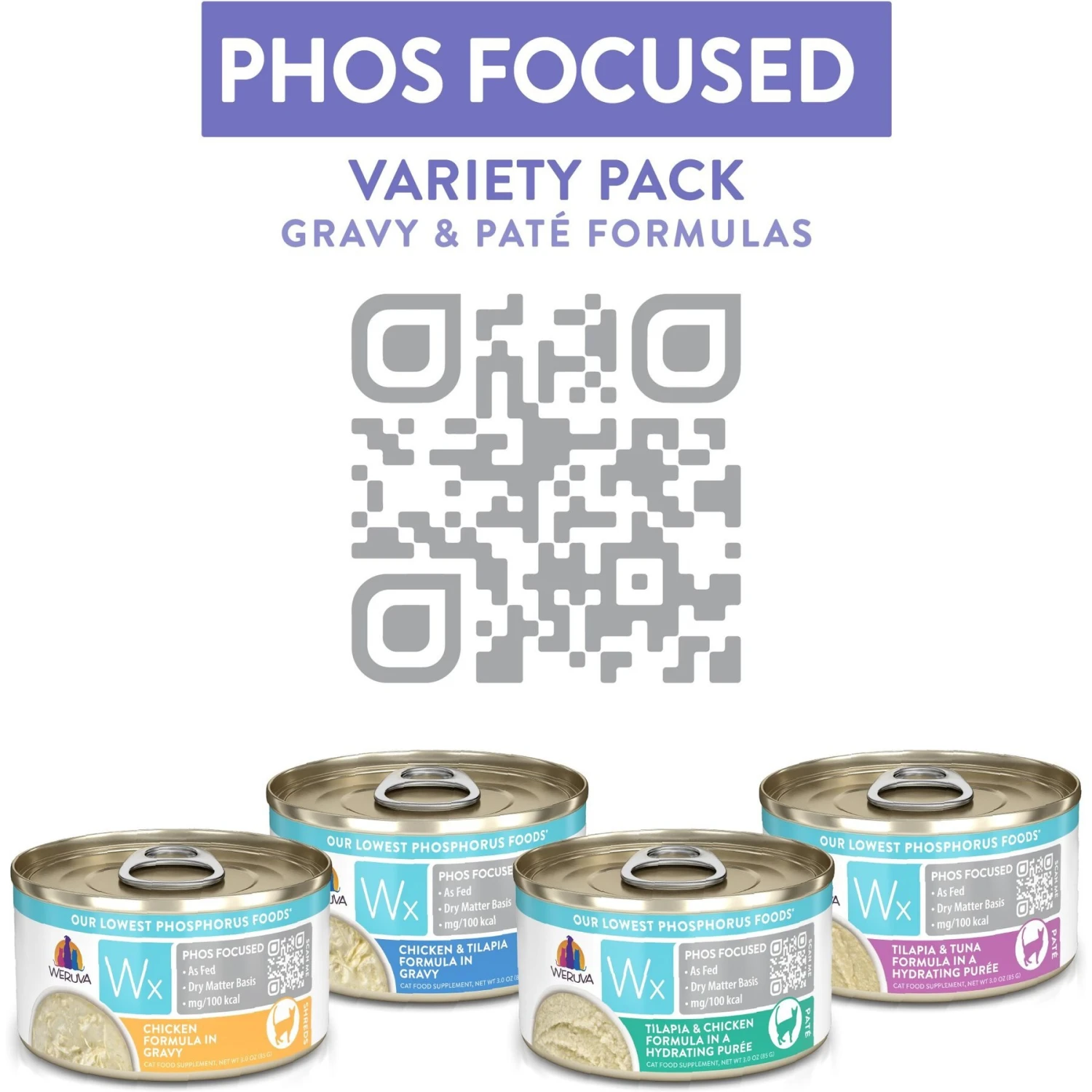 Weruva Wx Phos Focused Pate & Gravy Variety Pack Grain-Free Wet Cat Food, 3-oz Can, Case Of 12 10 Weruva Wx Phos Focused Pate & Gravy Variety Pack Grain-Free Wet Cat Food, 3-oz Can, Case Of 12 - Image 8