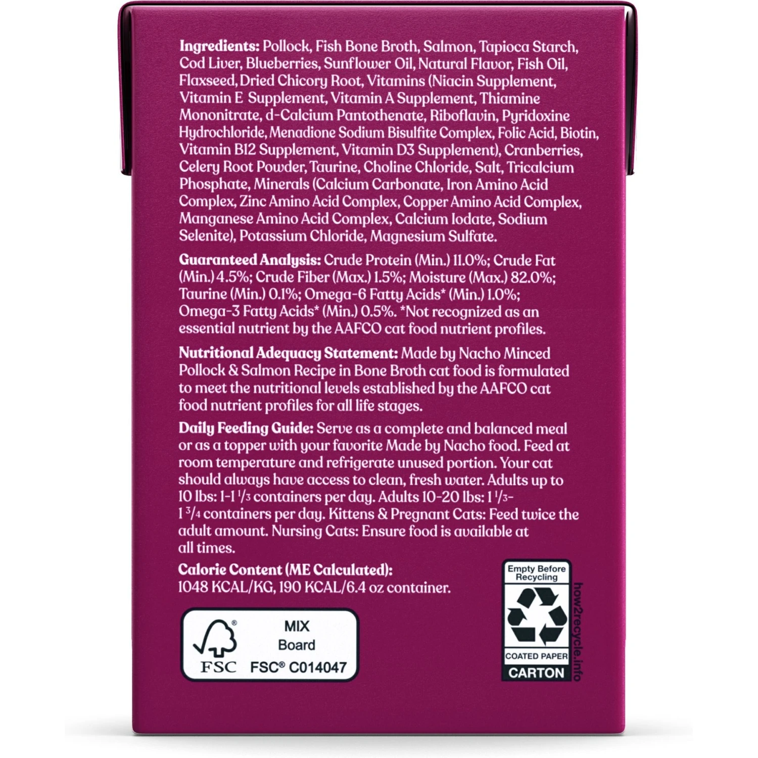Made By Nacho Sustainably-Caught Pollock & Salmon Recipe In Bone Broth Minced Wet Cat Food & Made By Nacho Cage-Free Chicken Recipe In Bone Broth Minced Wet Cat Food 5 Made By Nacho Sustainably-Caught Pollock & Salmon Recipe In Bone Broth Minced Wet Cat Food & Made By Nacho Cage-Free Chicken Recipe In Bone Broth Minced Wet Cat Food - Image 3