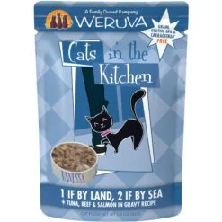 Weruva Cats In The Kitchen 1 If By Land, 2 If By Sea Tuna, Beef & Salmon Recipe Grain-Free Cat Food Pouches & Weruva Cats In The Kitchen Love Me Tender Chicken & Duck Recipe Grain-Free Cat Food Pouches -Almo nature Sales 611470 PT2. AC SS1800 V1661528337