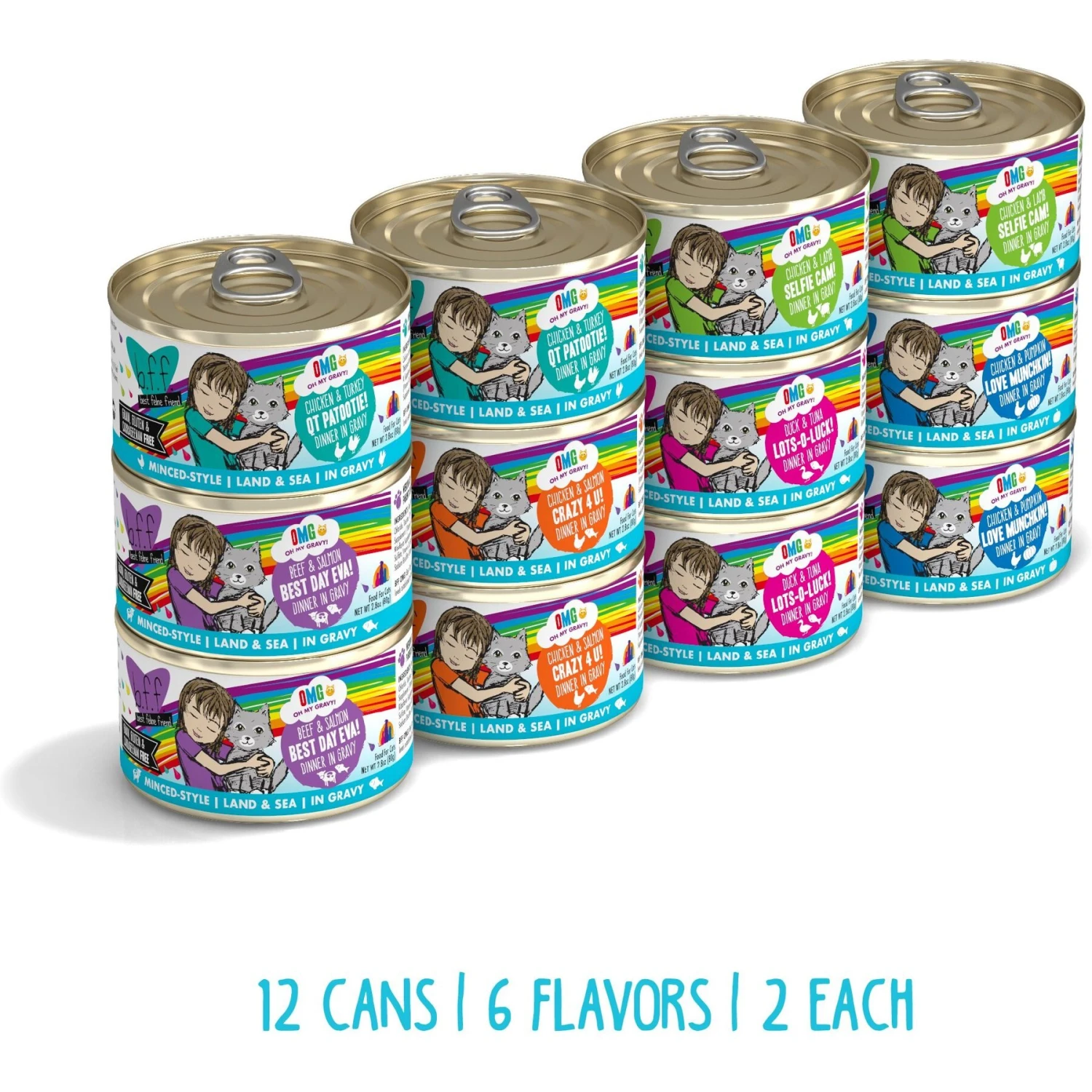 Weruva Cats In The Kitchen Cuties Variety Pack Grain-Free Canned Cat Food & BFF OMG Rainbow Road Variety Pack Grain-Free Canned Cat Food 6 Weruva Cats In The Kitchen Cuties Variety Pack Grain-Free Canned Cat Food & BFF OMG Rainbow Road Variety Pack Grain-Free Canned Cat Food - Image 4