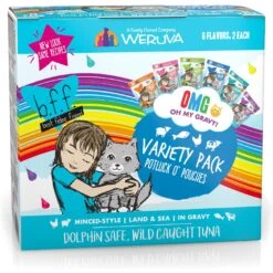 Weruva Cats In The Kitchen Pantry Party Variety Pack Grain-Free Cat Food, 3-oz Pouch, Case Of 12 & BFF OMG Potluck O' Pouches Variety Pack Grain-Free Cat Food Pouches -Almo nature Sales 611622 PT5. AC SS1800 V1661528753