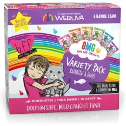 Weruva Cats In The Kitchen Cuties Variety Pack Grain-Free Canned Cat Food & BFF Rainbow A Gogo Variety Pack Wet Cat Food Pouches, 3-oz, Case Of 12 -Almo nature Sales 611630 PT5. AC SS1800 V1661530856