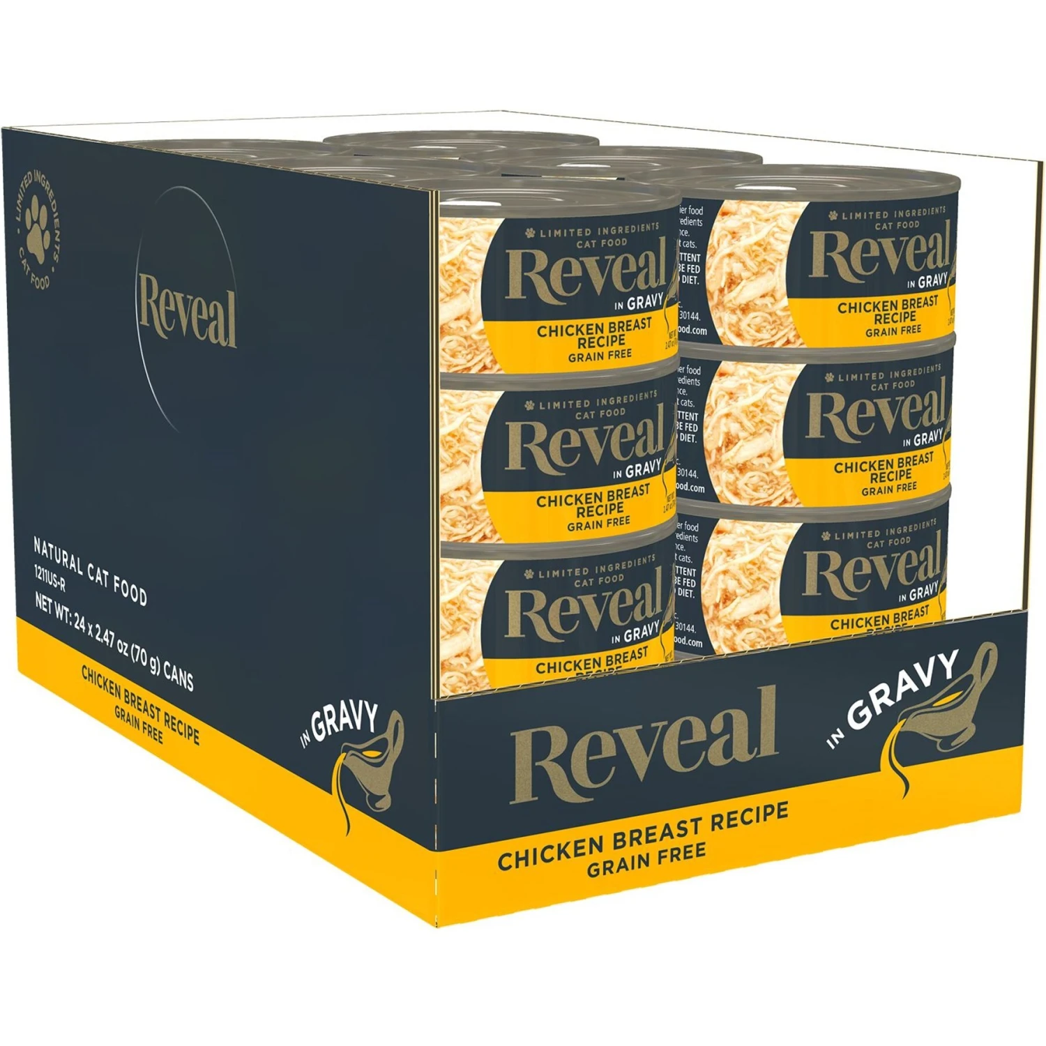 Reveal Natural Grain-Free Chicken Breast In Gravy Flavored Wet Cat Food, 2.47-oz Can, Case Of 24 3 Reveal Natural Grain-Free Chicken Breast In Gravy Flavored Wet Cat Food, 2.47-oz Can, Case Of 24