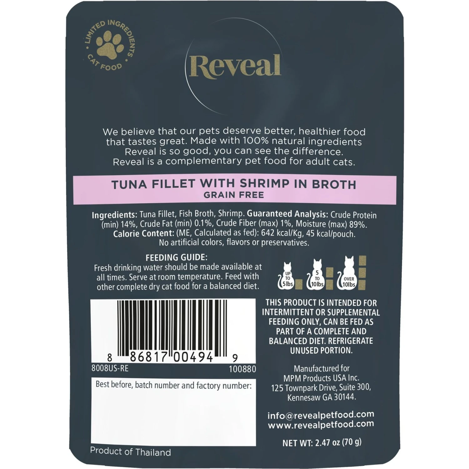 Reveal Natural Grain-Free Tuna With Shrimp In Broth Flavored Wet Cat Food 4 Reveal Natural Grain-Free Tuna With Shrimp In Broth Flavored Wet Cat Food - Image 2