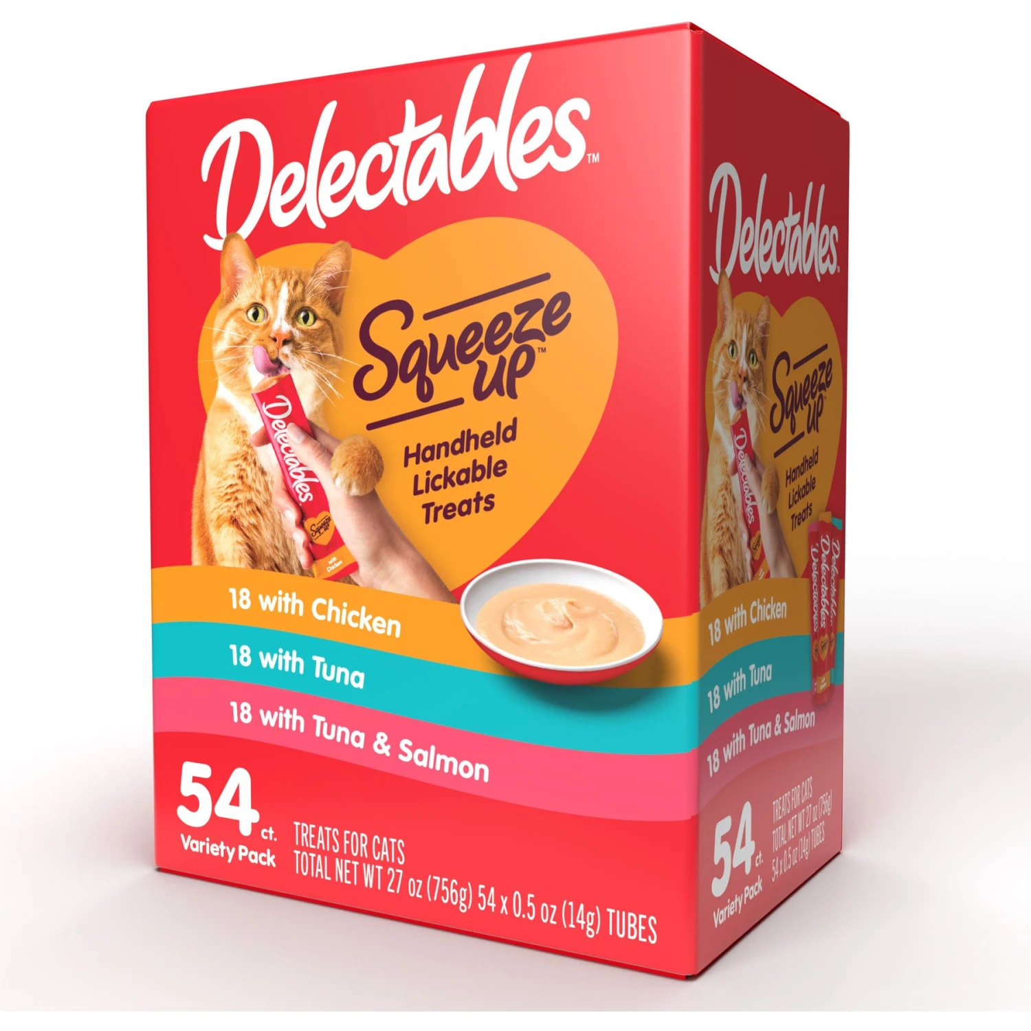 Hartz Delectables Squeeze Up Tuna, Chicken, & Salmon Flavored Variety Pack Lickable Cat Treats, 0.5-oz Tube 3 Hartz Delectables Squeeze Up Tuna, Chicken, & Salmon Flavored Variety Pack Lickable Cat Treats, 0.5-oz Tube