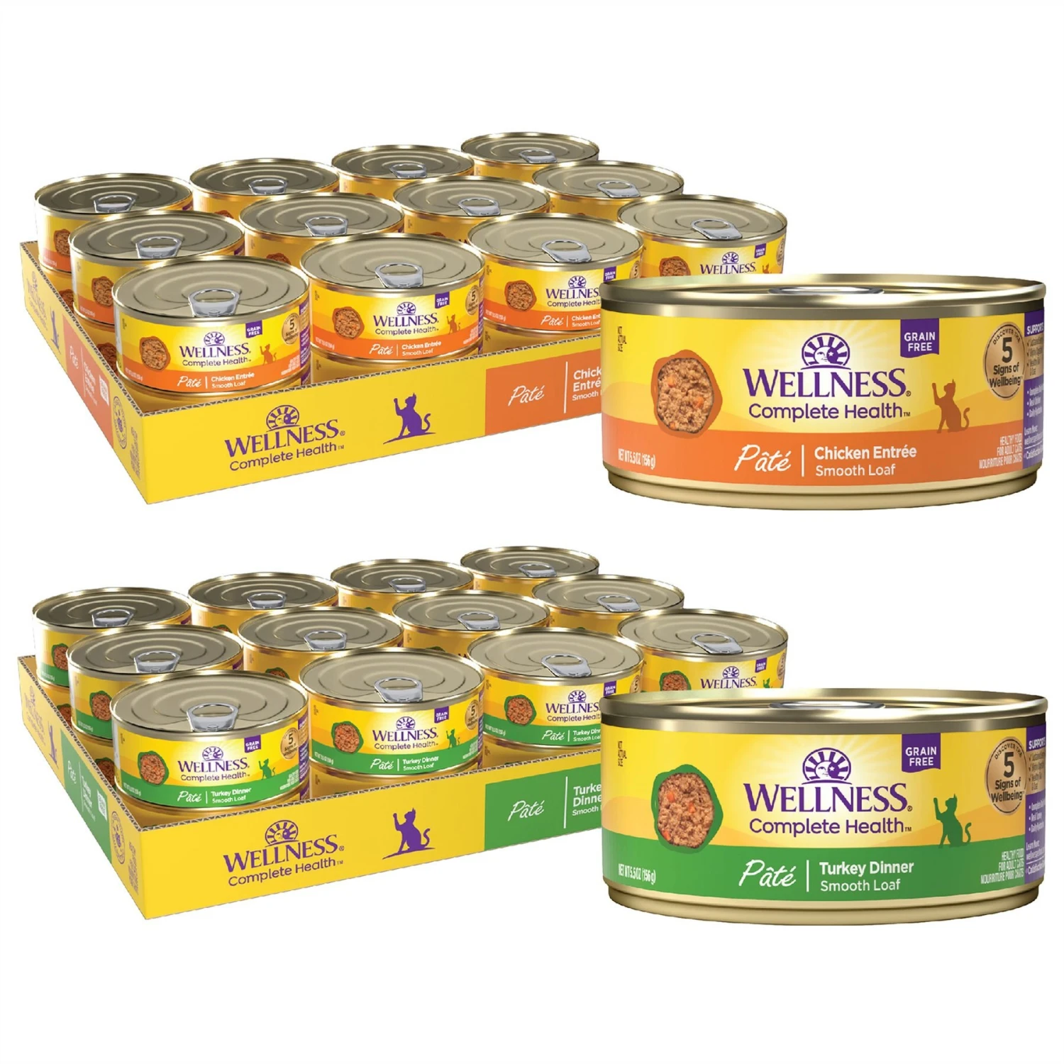 Wellness Complete Health Pate Chicken Entree Grain-Free Natural Canned Cat Food & Wellness Complete Health Turkey Formula Grain-Free Natural Canned Cat Food 3 Wellness Complete Health Pate Chicken Entree Grain-Free Natural Canned Cat Food & Wellness Complete Health Turkey Formula Grain-Free Natural Canned Cat Food