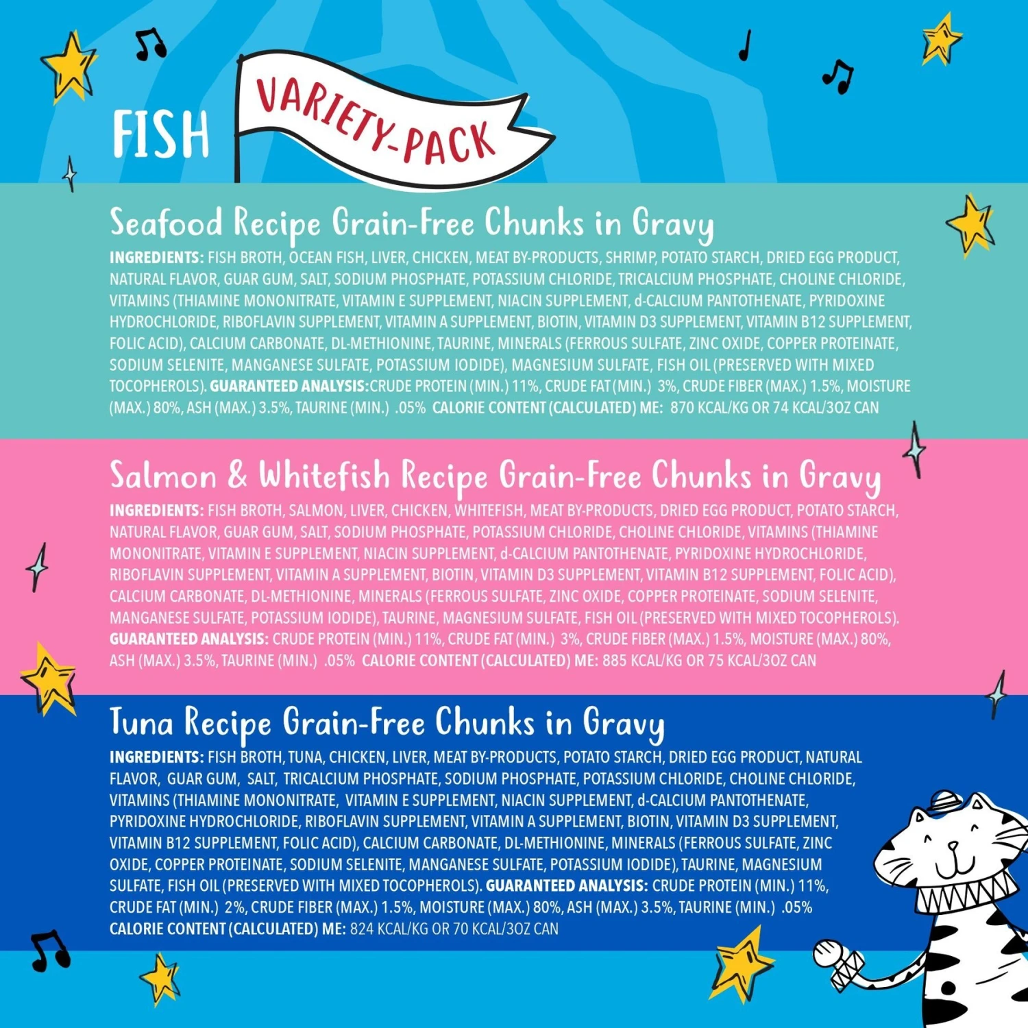Tiny Tiger Chunks In Gravy Seafood Recipes Variety Pack Grain-Free Canned Cat Food & Tiny Tiger, Lickables, Variety Pack, Bisque Cat Treat & Topper 6 Tiny Tiger Chunks In Gravy Seafood Recipes Variety Pack Grain-Free Canned Cat Food & Tiny Tiger, Lickables, Variety Pack, Bisque Cat Treat & Topper - Image 4