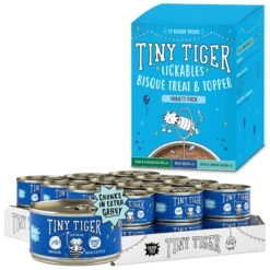 Tiny Tiger Chunks In EXTRA Gravy Tuna Recipe Grain-Free Canned Cat Food & Tiny Tiger, Lickables, Variety Pack, Bisque Cat Treat & Topper