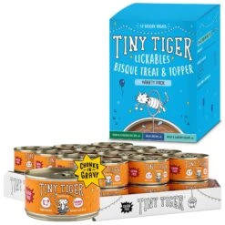 Tiny Tiger Chunks In Gravy Turkey Recipe Grain-Free Canned Cat Food & Tiny Tiger, Lickables, Variety Pack, Bisque Cat Treat & Topper