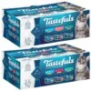 Blue Buffalo Tastefuls Salmon, Chicken, Ocean Fish & Tuna Entrées Variety Pack Pate Wet Cat Food, 3-oz Can, Case Of 12 & Blue Buffalo Tastefuls Tuna, Chicken, Fish & Shrimp Entrées Variety Pack Flaked Wet Cat Food -Almo nature Sales 662622 MAIN. AC SS1800 V1667323266