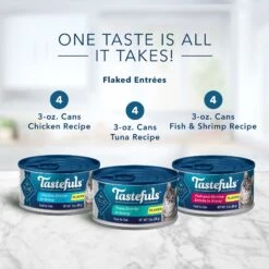 Blue Buffalo Tastefuls Salmon, Chicken, Ocean Fish & Tuna Entrées Variety Pack Pate Wet Cat Food, 3-oz Can, Case Of 12 & Blue Buffalo Tastefuls Tuna, Chicken, Fish & Shrimp Entrées Variety Pack Flaked Wet Cat Food -Almo nature Sales 662622 PT7. AC SS1800 V1667326829