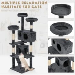 Coziwow 60-in Scratching Posts & Toys Cat Tree & Condo, Grey -Almo nature Sales 666062 PT6. AC SS1800 V1668456945