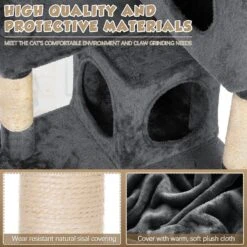 Coziwow 60-in Scratching Posts & Toys Cat Tree & Condo, Grey -Almo nature Sales 666062 PT7. AC SS1800 V1668457363