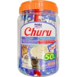 Inaba Churu Tuna & Seafood Variety Creamy Puree Grain-Free Lickable Cat Treats