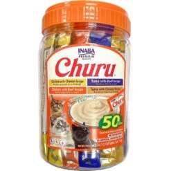 Inaba Churu Beef & Cheese Variety Creamy Puree Grain-Free Lickable Cat Treats