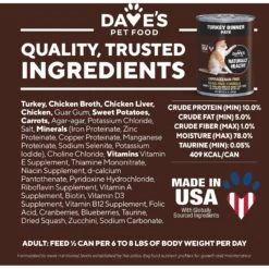 Dave's Pet Food Naturally Healthy Grain-Free Turkey Formula Canned Cat Food 9 Dave's Pet Food Naturally Healthy Grain-Free Turkey Formula Canned Cat Food -Almo nature Sales 66734 PT5. AC SS1800 V1549556521